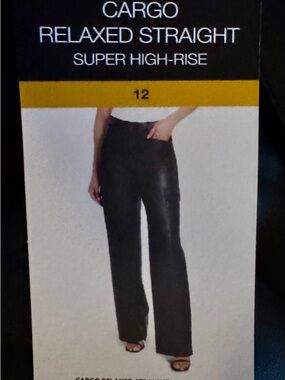 New w tags. Sophia Cargo Relaxed Straight Super High-Rise Pants - Black